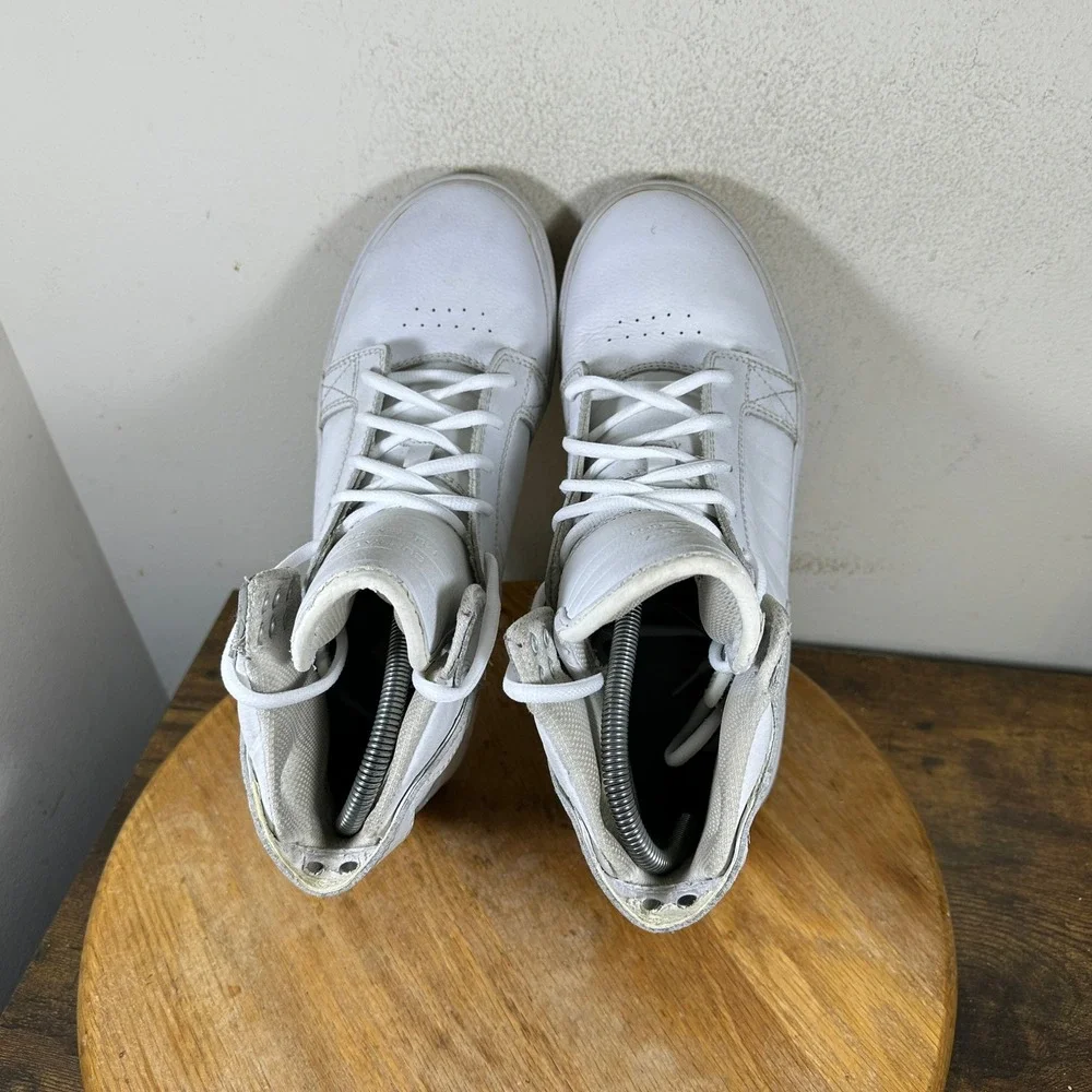Supra Muska 001 Skytop Mens White Leather High Top Skate Shoes Size 8.5